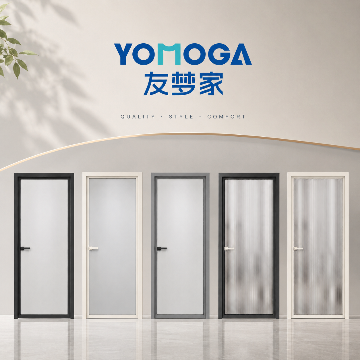 Ultimate Ultra-Slim Ribbed Glass Bathroom Door