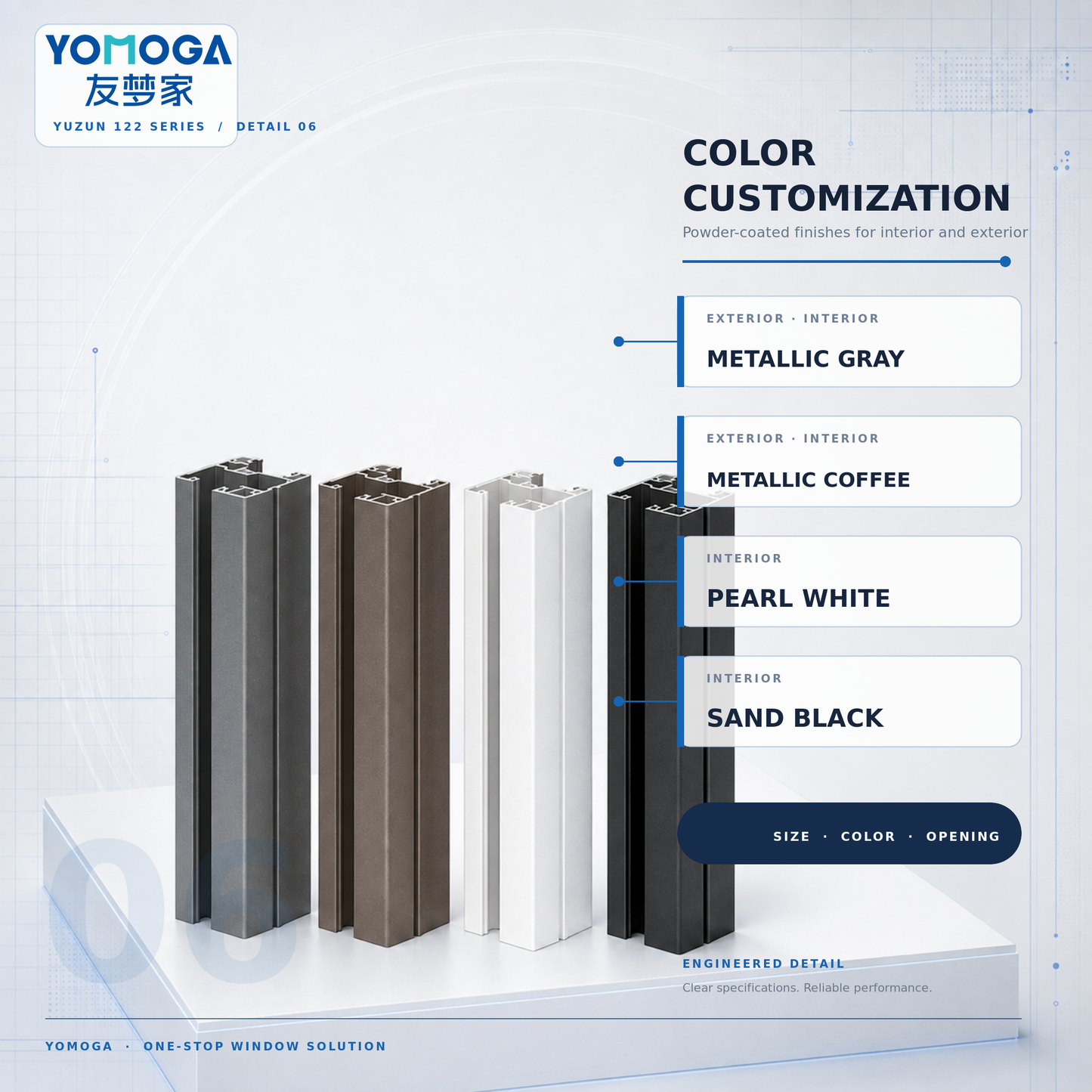 122 double thermal break casement window finish options