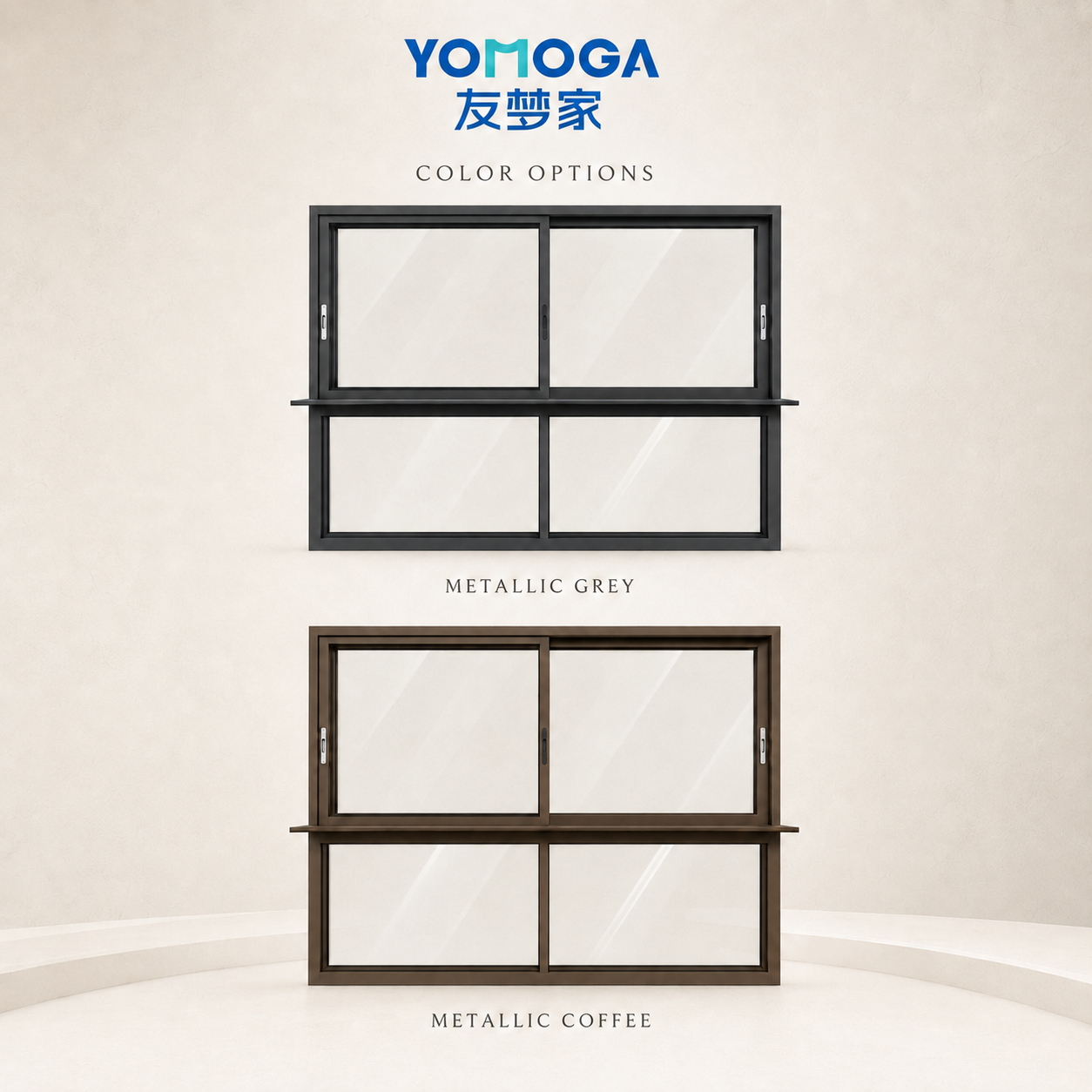 Ultra-slim 160 panoramic sliding window finish options