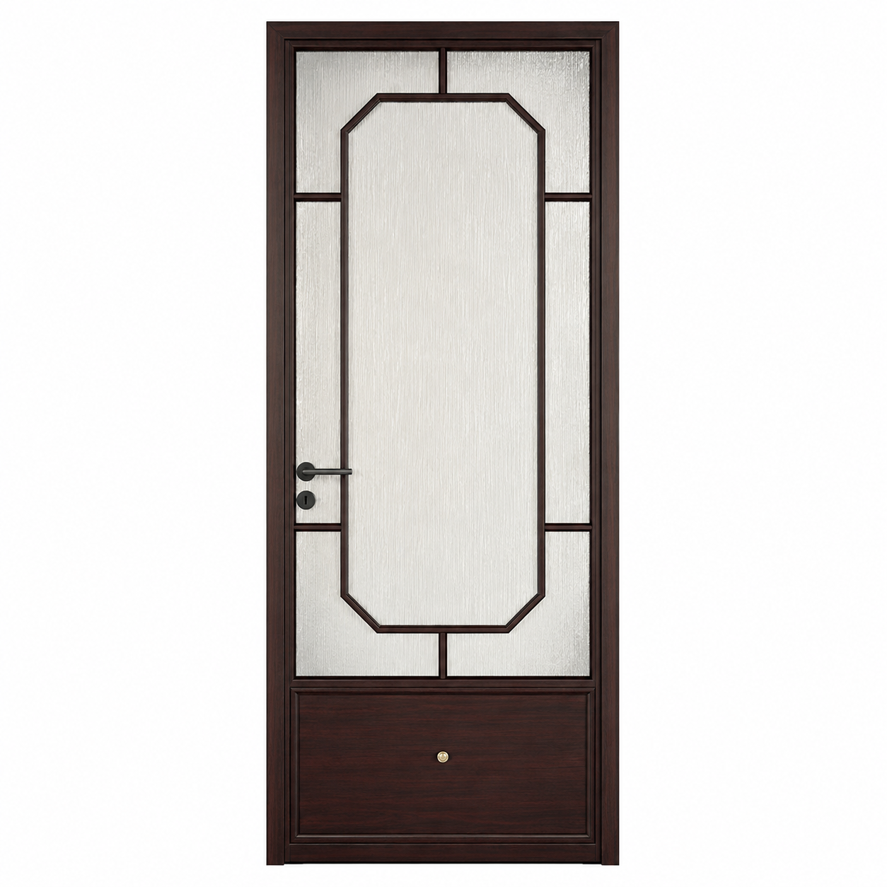 Ultra-Narrow Aluminum Privacy Glass Bathroom Door