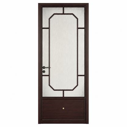 Ultra-Narrow Aluminum Privacy Glass Bathroom Door