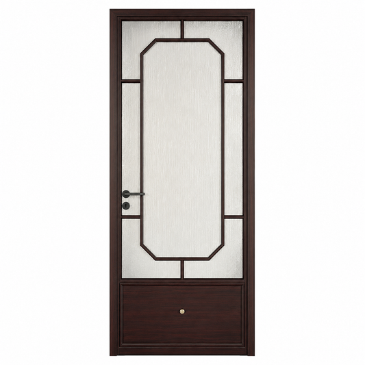 Ultra-Narrow Aluminum Privacy Glass Bathroom Door