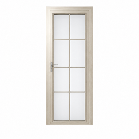 Wide-Frame Aluminum Glass Bathroom Door