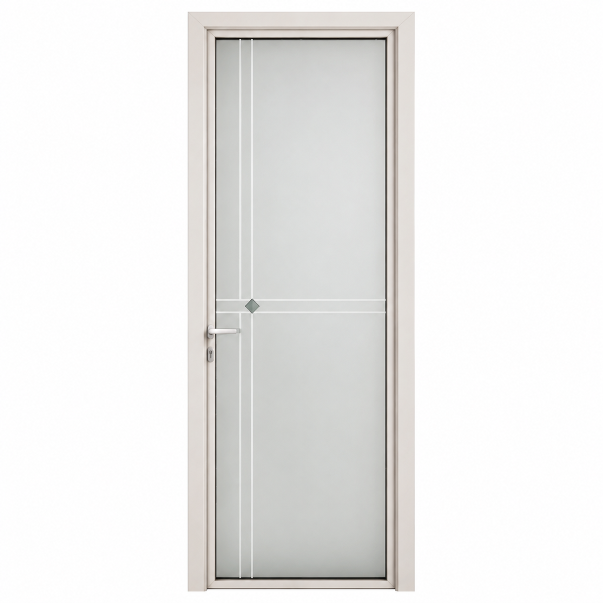 Mid-Slim Aluminum Glass Bathroom Door