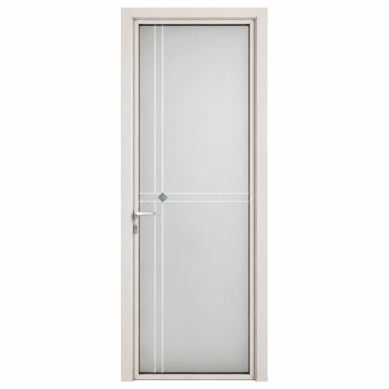 Mid-Slim Aluminum Glass Bathroom Door