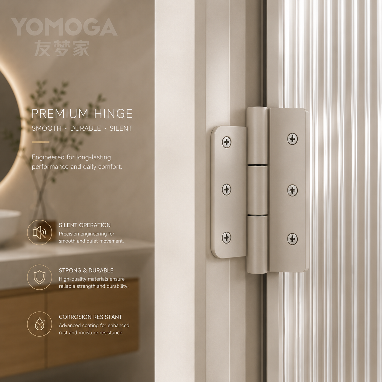 Ultimate Ultra-Slim Ribbed Glass Bathroom Door