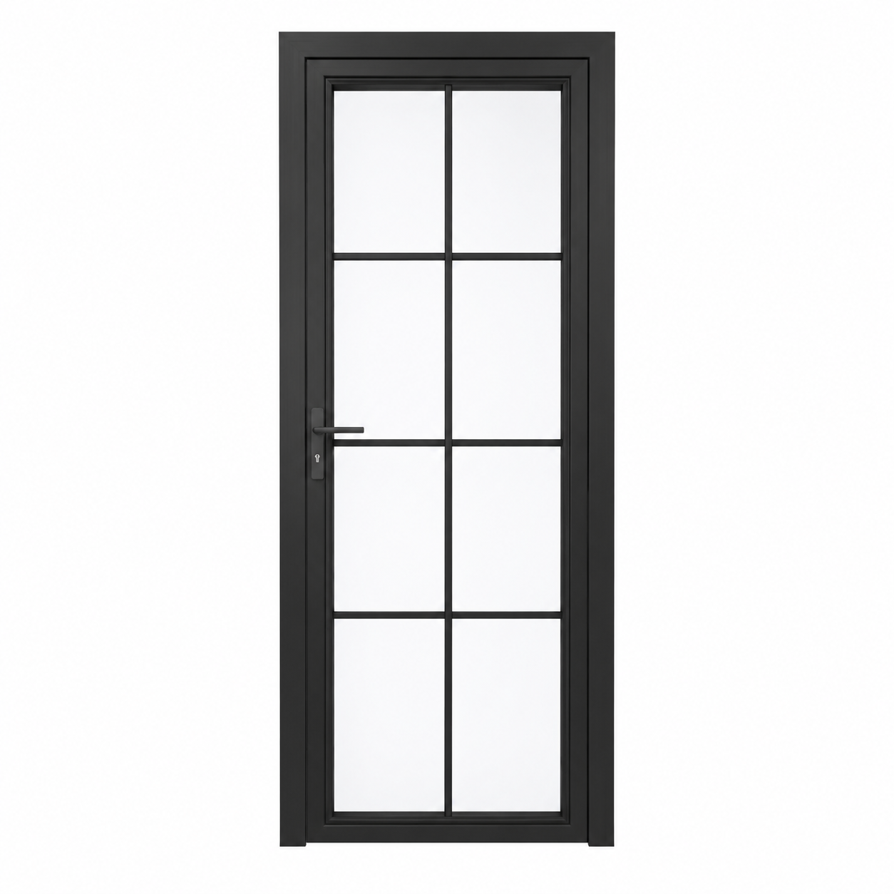 Wide-Frame Aluminum Glass Bathroom Door