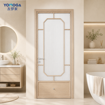 Ultra-Narrow Aluminum Privacy Glass Bathroom Door