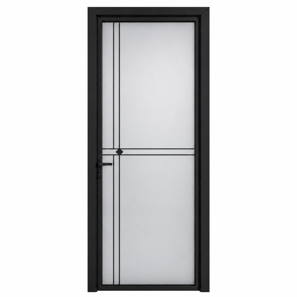 Mid-Slim Aluminum Glass Bathroom Door