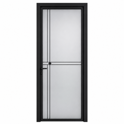 Mid-Slim Aluminum Glass Bathroom Door