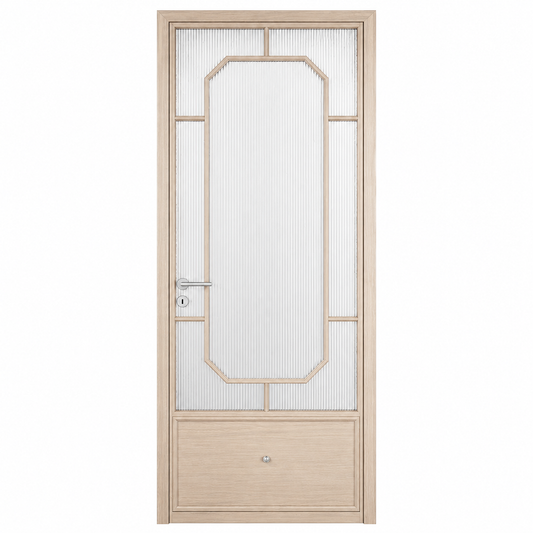 Ultra-Narrow Aluminum Privacy Glass Bathroom Door