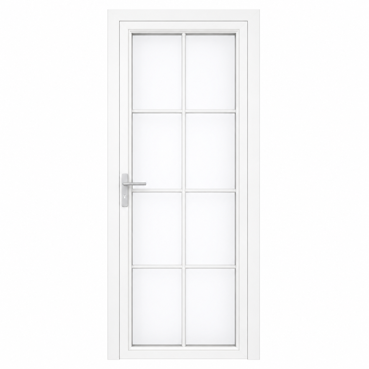 Wide-Frame Aluminum Glass Bathroom Door