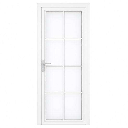Wide-Frame Aluminum Glass Bathroom Door