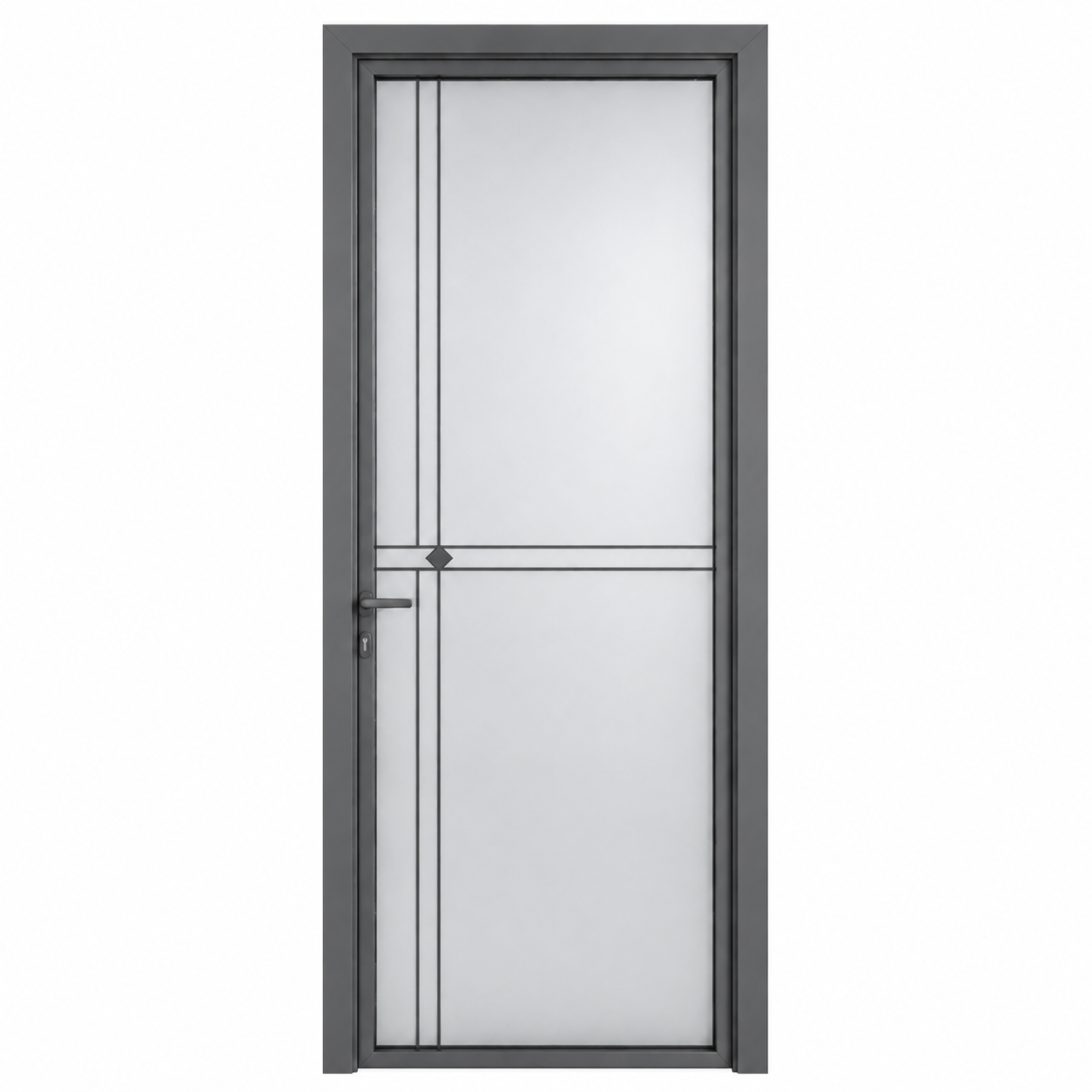 Mid-Slim Aluminum Glass Bathroom Door