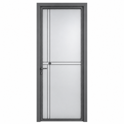 Mid-Slim Aluminum Glass Bathroom Door