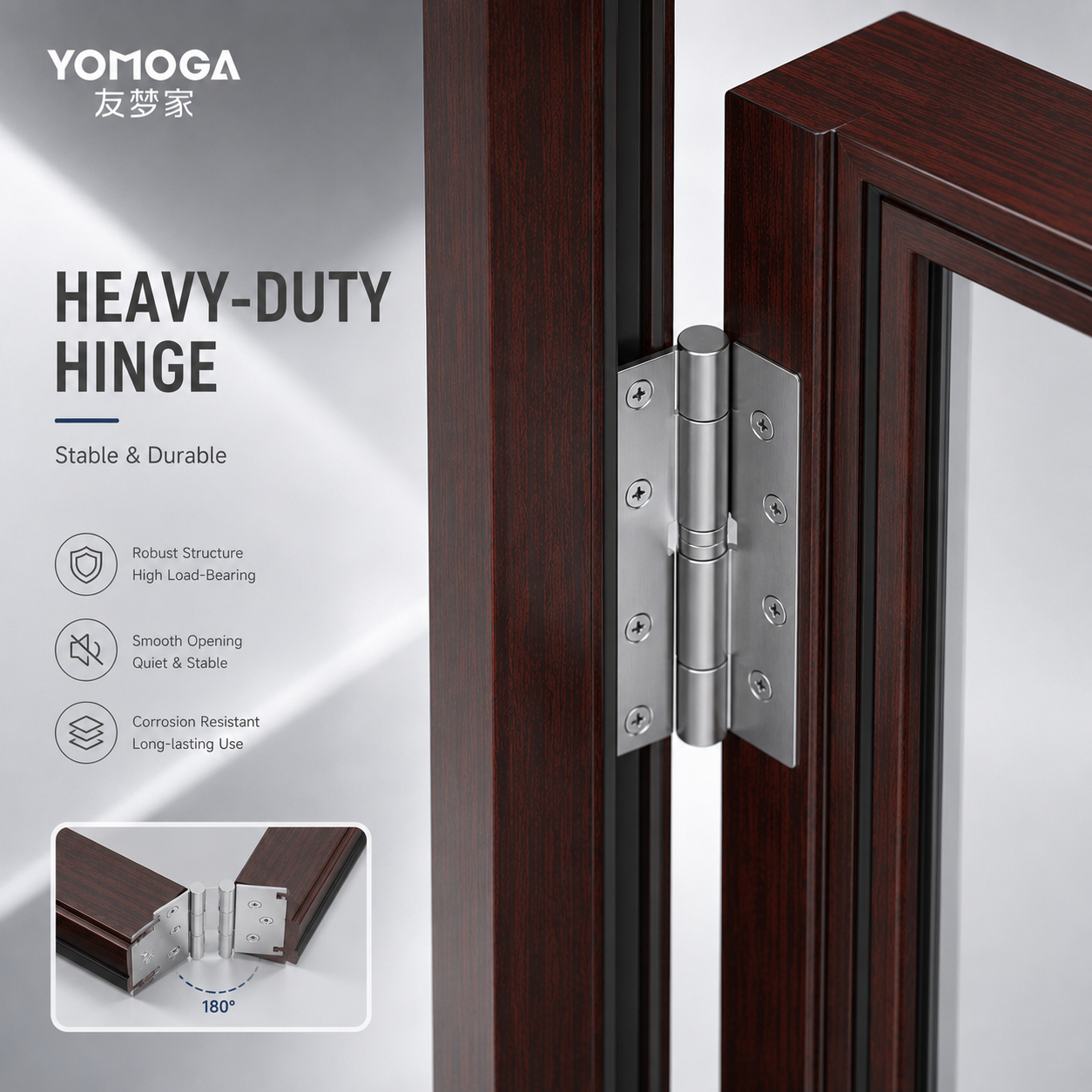 Wide-Frame Aluminum Glass Bathroom Door