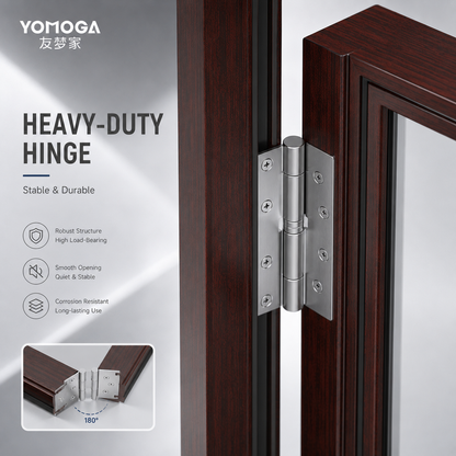 Wide-Frame Aluminum Glass Bathroom Door