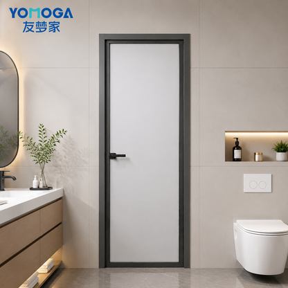 Ultimate Ultra-Slim Ribbed Glass Bathroom Door