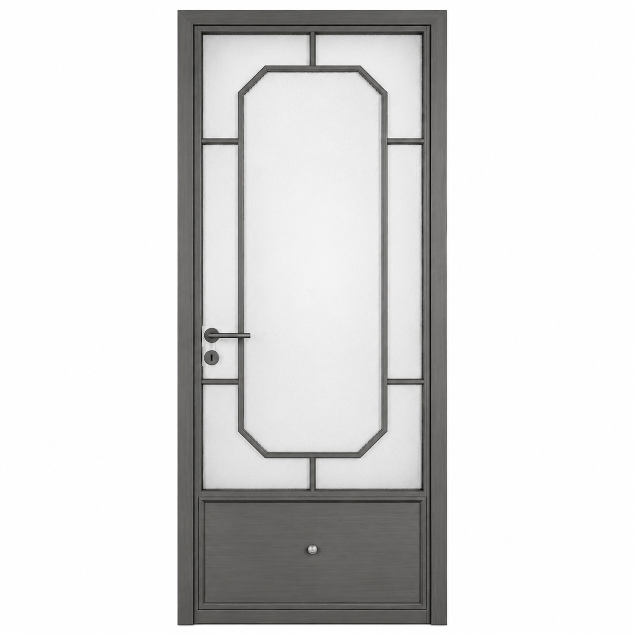 Ultra-Narrow Aluminum Privacy Glass Bathroom Door