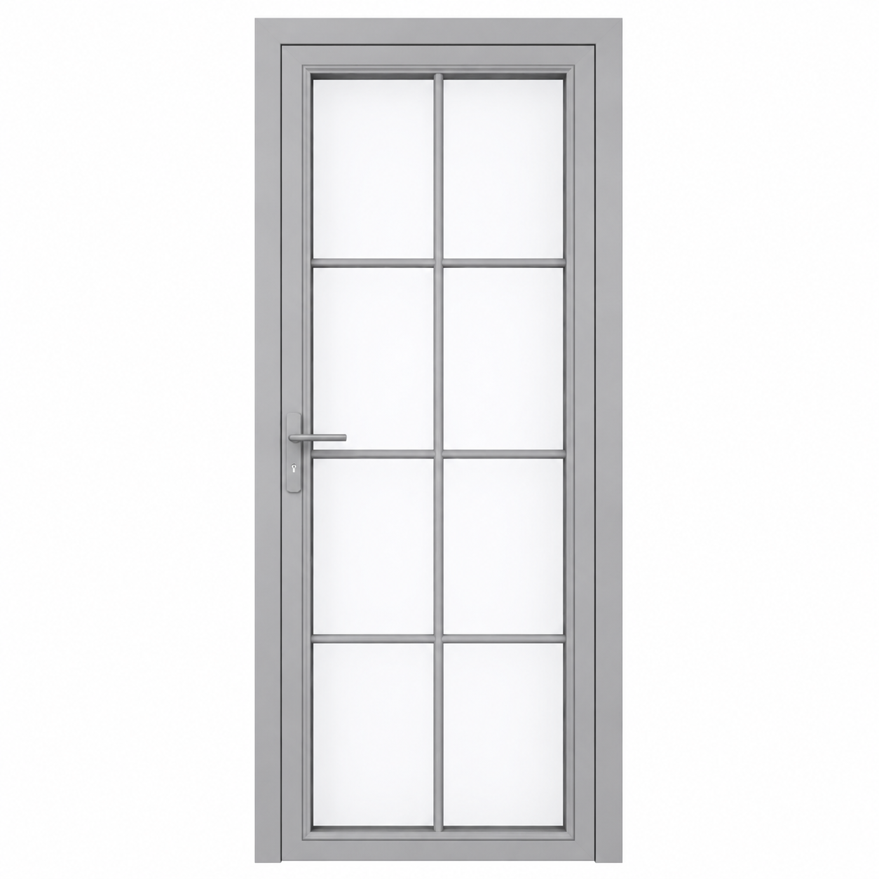 Wide-Frame Aluminum Glass Bathroom Door