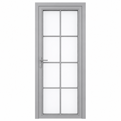 Wide-Frame Aluminum Glass Bathroom Door