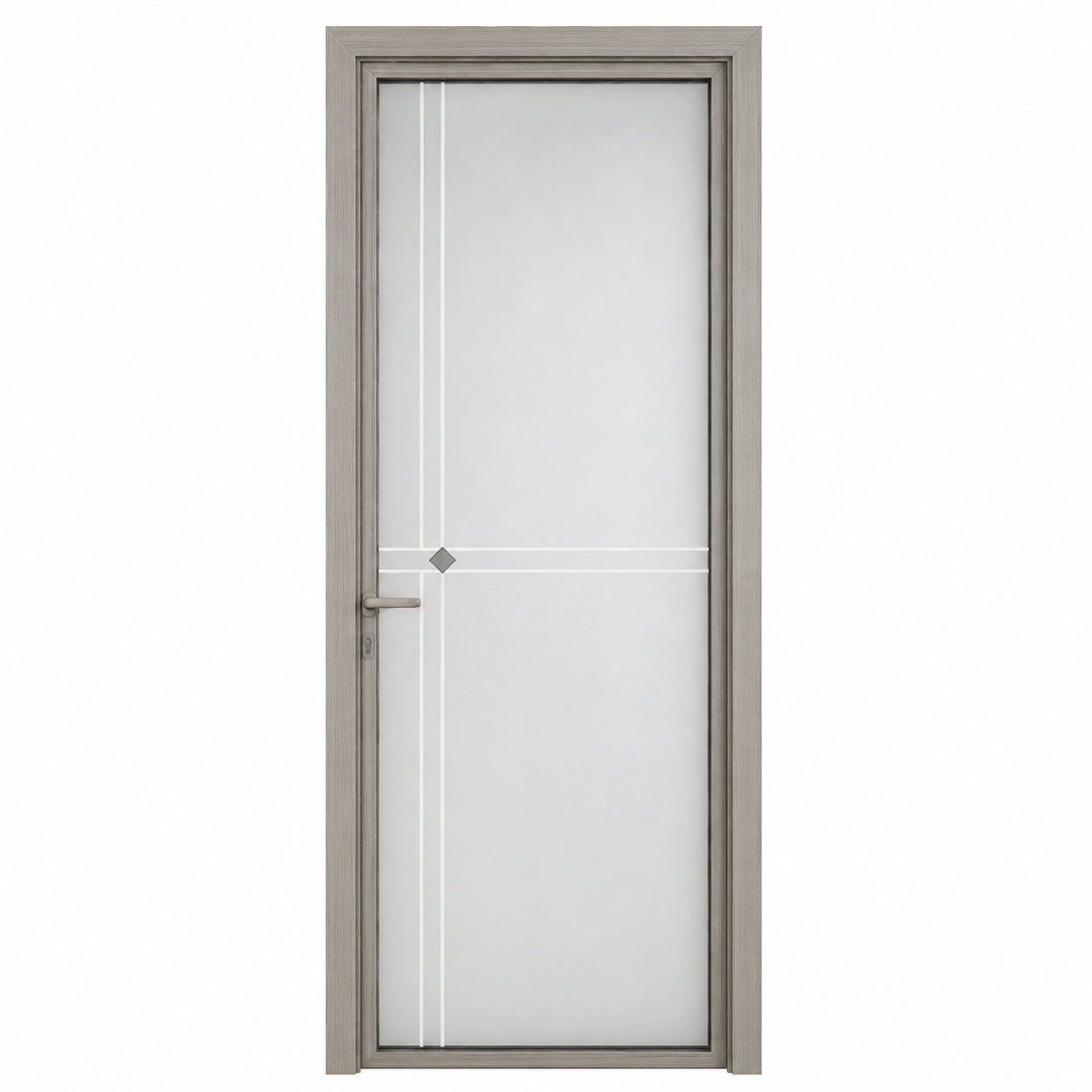 Mid-Slim Aluminum Glass Bathroom Door