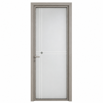 Mid-Slim Aluminum Glass Bathroom Door