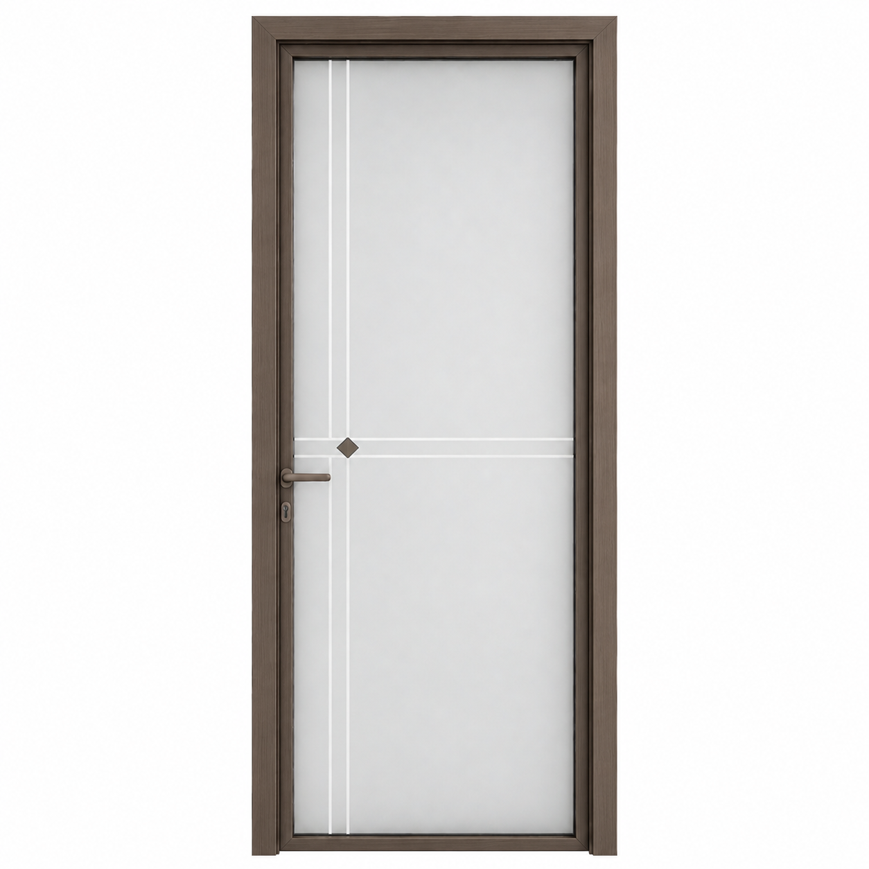 Mid-Slim Aluminum Glass Bathroom Door