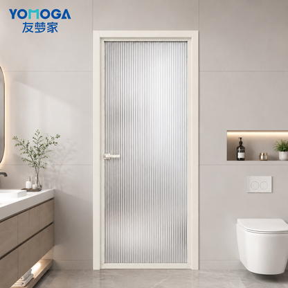 Ultimate Ultra-Slim Ribbed Glass Bathroom Door