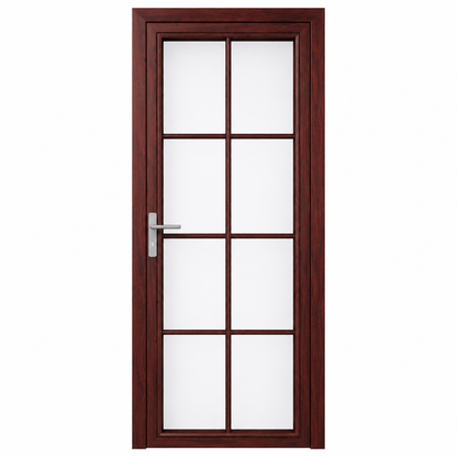 Wide-Frame Aluminum Glass Bathroom Door