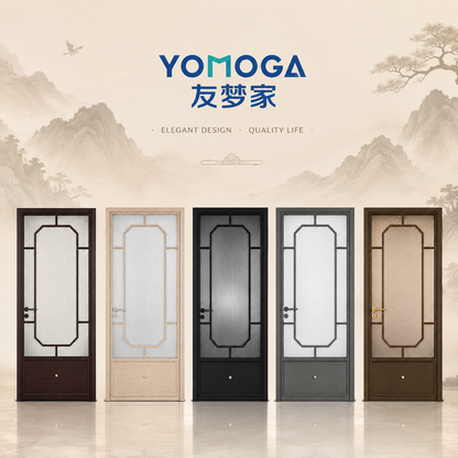 Ultra-Narrow Aluminum Privacy Glass Bathroom Door