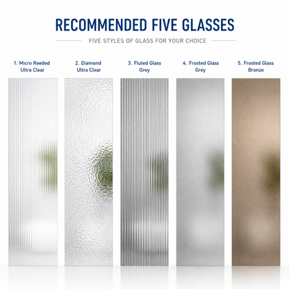 Wide-Frame Aluminum Glass Bathroom Door