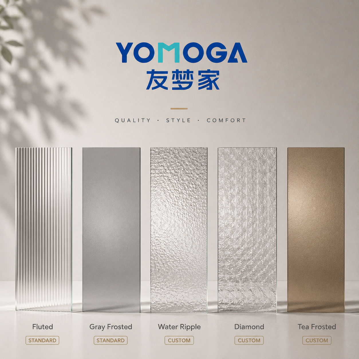 Mid-Slim Aluminum Glass Bathroom Door