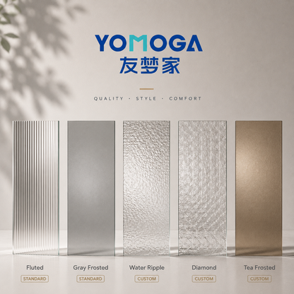 Mid-Slim Aluminum Glass Bathroom Door