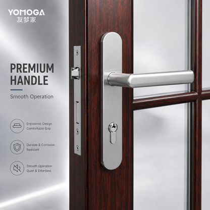 Wide-Frame Aluminum Glass Bathroom Door