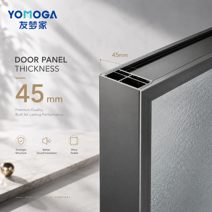 Ultimate Ultra-Slim Ribbed Glass Bathroom Door