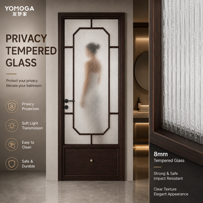 Ultra-Narrow Aluminum Privacy Glass Bathroom Door