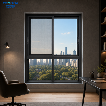 110 three-track super-sealed sliding window, closed view