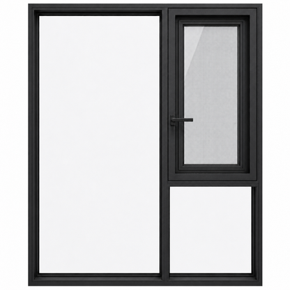112 thermal break casement window, black finish product view