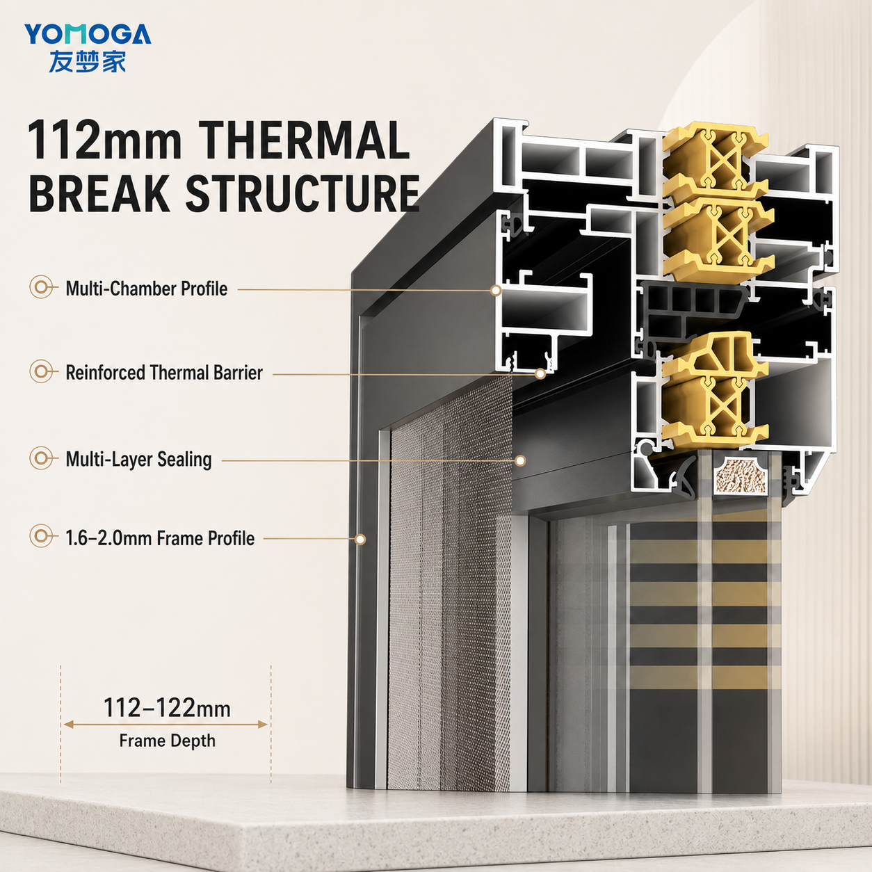 112 thermal break casement window glazing and insulation details