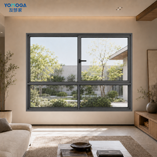 120 series side-pressure window, metallic gray closed view