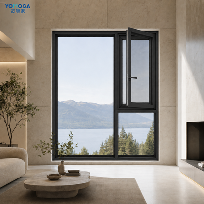 122 double thermal break casement window, open view
