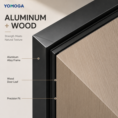 Aluminum alloy frame and wood door leaf construction