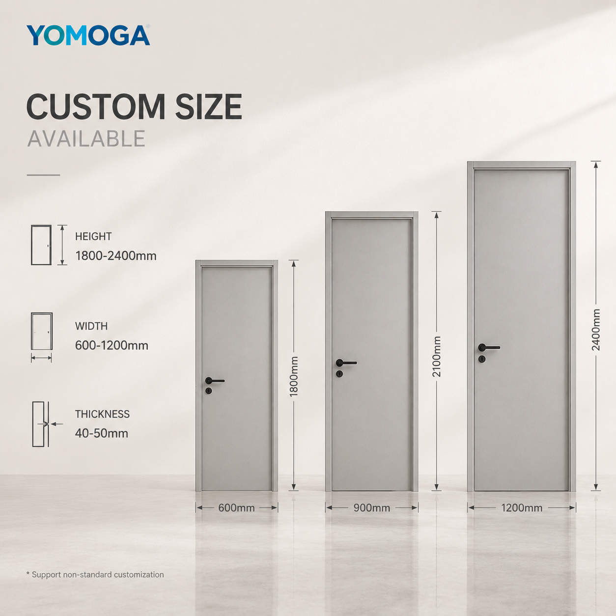 Carbon Crystal Door custom size and opening options