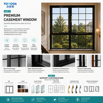 French casement top-hung window customization details