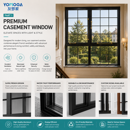 French casement top-hung window opening system