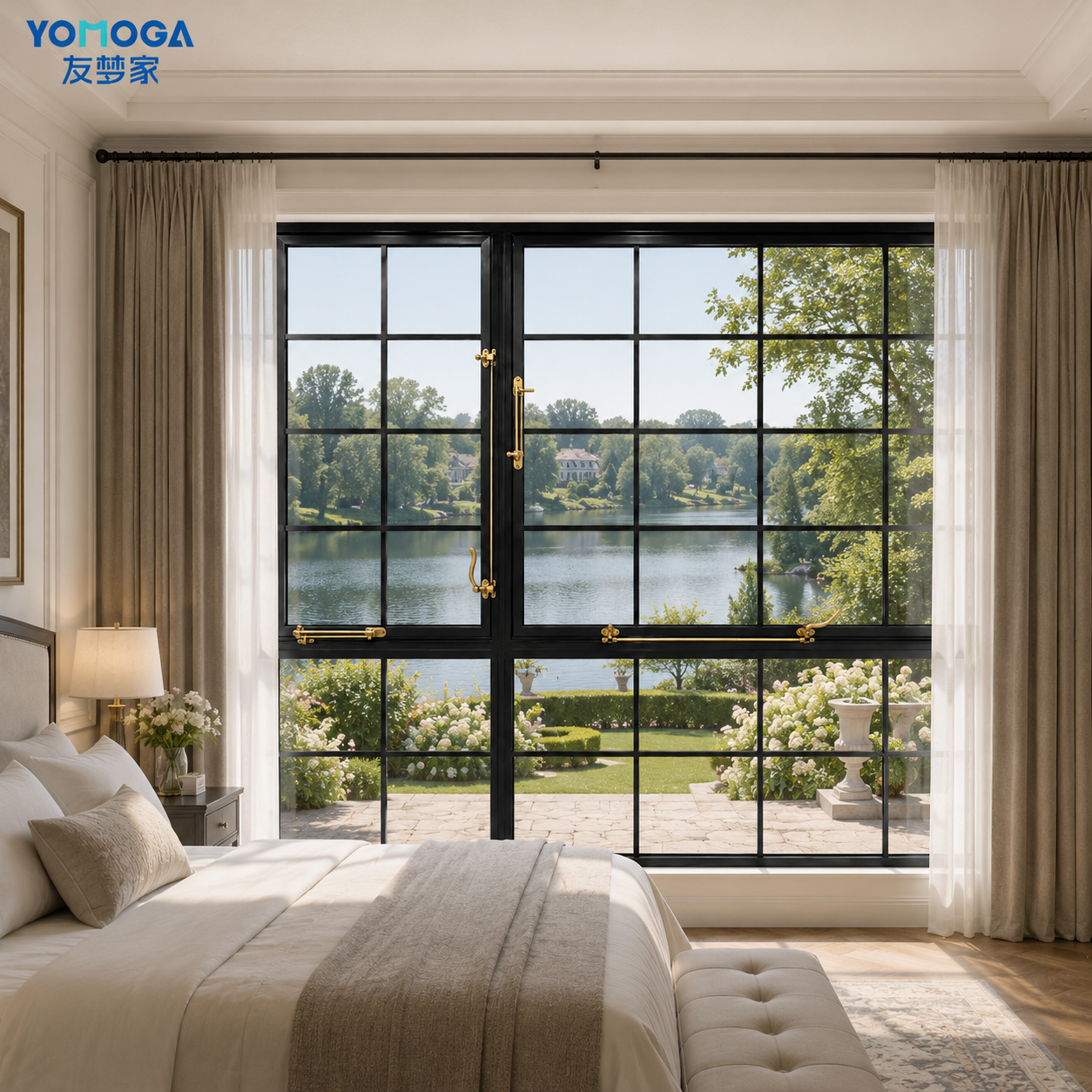 French casement top-hung window architectural scene