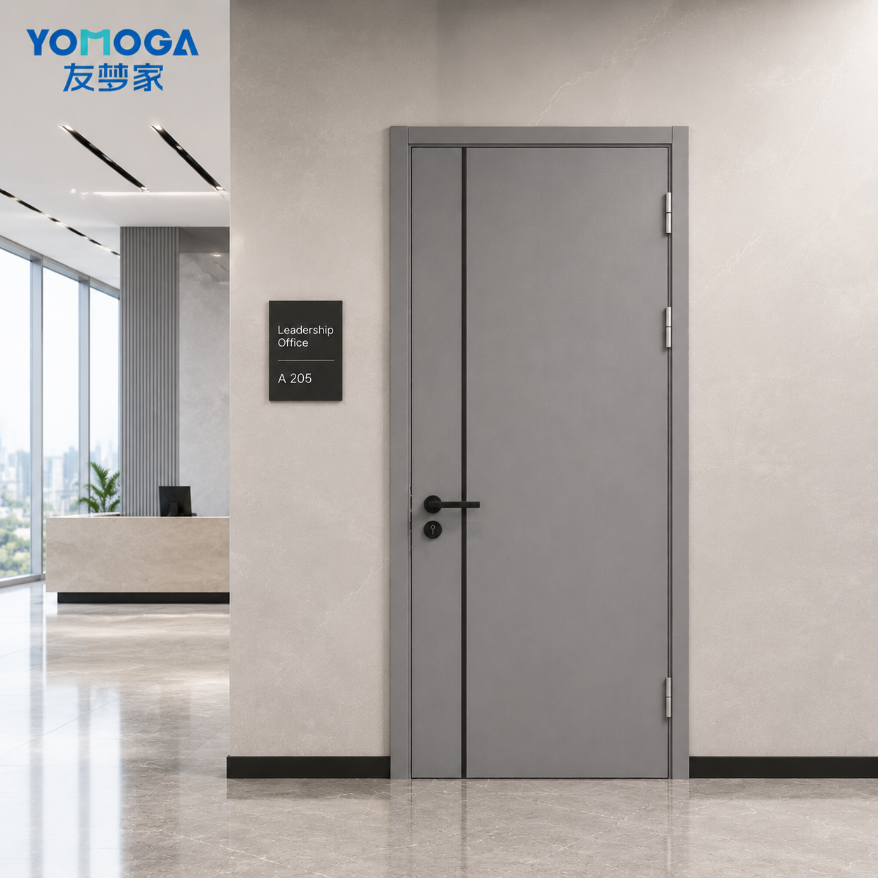 YOMOGA Full Aluminum Door installed closed
