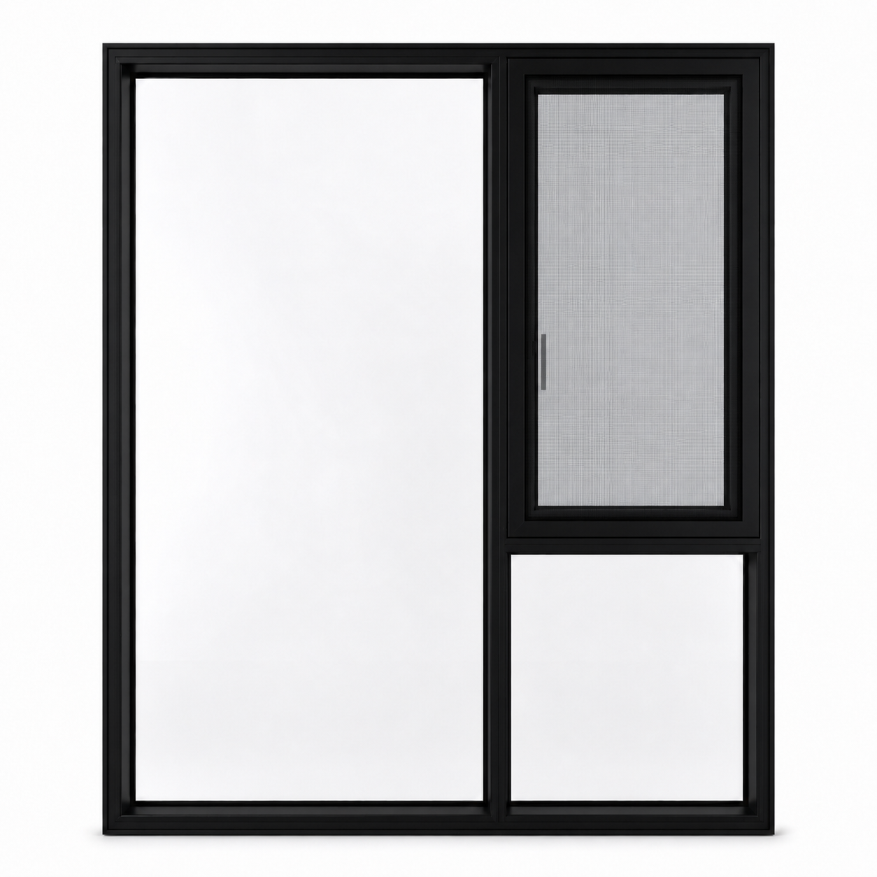 Huangxi 120NZ thermal break casement window, black closed view