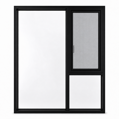 Huangxi 120NZ thermal break casement window, black closed view